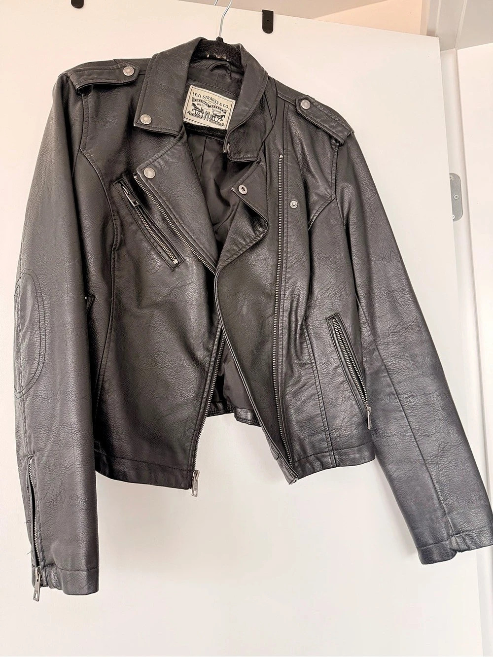 Levi Strauss & Co. Leather Moto Jacket Black Large